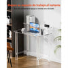 Mesa Escritorio Acrílica 2 Niveles con Soporte Monitor | 50×80×88 cm | Transparente - 3