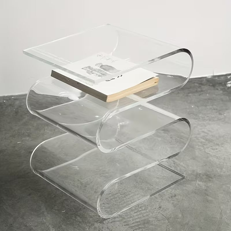 Estante de Libros Acrílico Transparente | Mesa Auxiliar para Estudio y Dormitorio