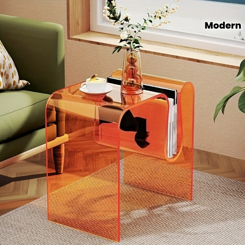 Mesa Auxiliar Acrílico Forma M | Mesa Café y Mesita de Noche | Contemporánea