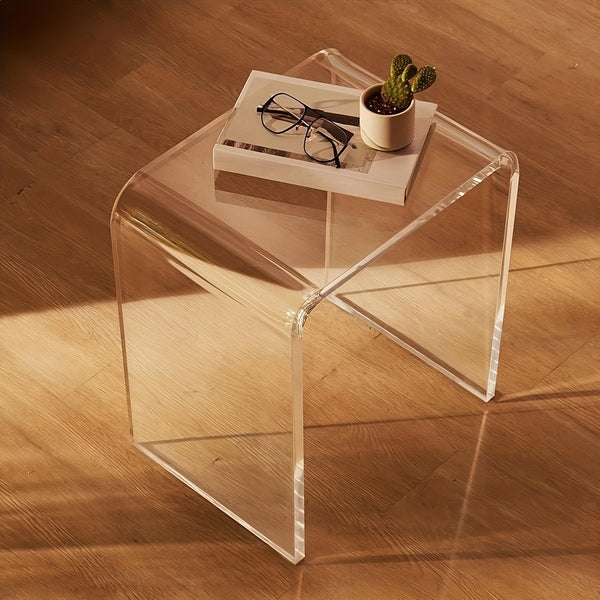 Mesa Auxiliar en U Acrílico Transparente | Multifunción | Dormitorio y Oficina